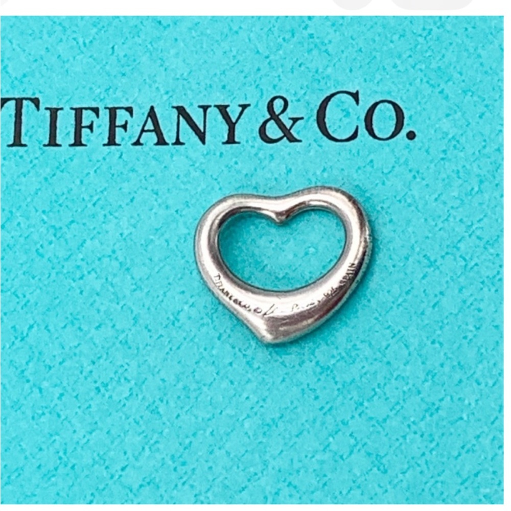 Authentic Tiffany & Co 925 Silver Elsa Peretti Open Heart Pendant